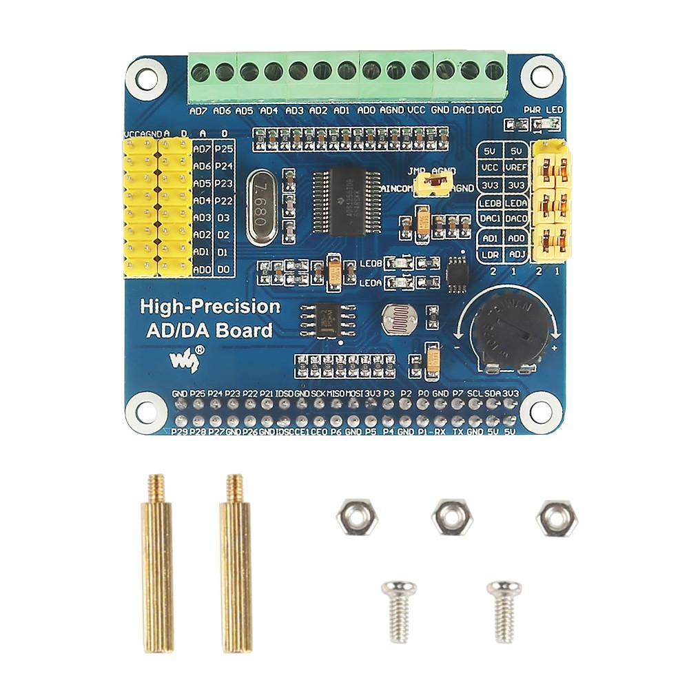 SainSmart Raspberry Pi AD/DA Expansion Sheild Board for Adding High-Precision AD/DA Functions to Raspberry Pi Onboard ADS1256 DAC8552 Sensor Interface