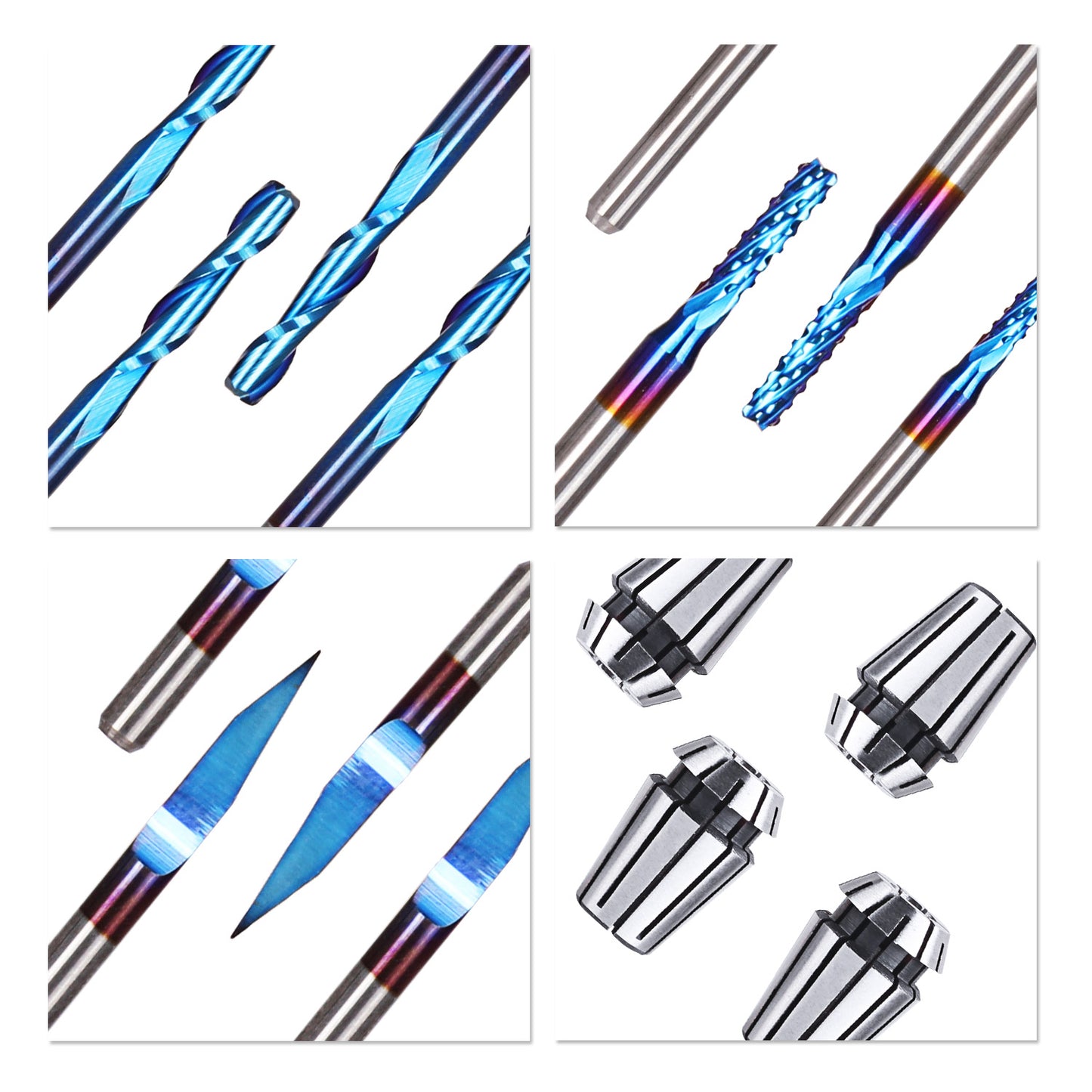 Nano Blue Coat Schaftfräser CNC Router Bits Essential Kit,