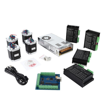 [discontinued] CNC 4-Axis Kit 6 with ST-4045 Motor Driver, USB Controller Card, Nema23 Stepper Motor and 24V Power Supply