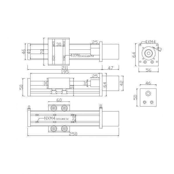 [discontinued] CNC Linearführungsschiene mit Nema17 Schrittmotor für Sainsmart CNC Fräse