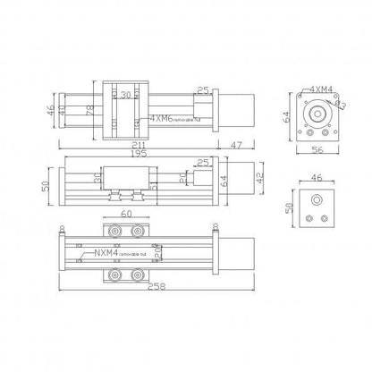 [discontinued] CNC Linearführungsschiene mit Nema17 Schrittmotor für Sainsmart CNC Fräse