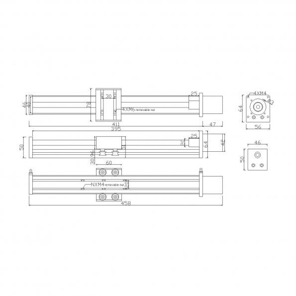 [discontinued] CNC Linearführungsschiene mit Nema17 Schrittmotor für Sainsmart CNC Fräse