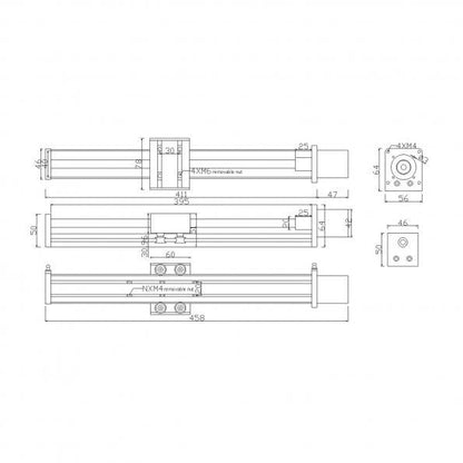 [discontinued] CNC Linearführungsschiene mit Nema17 Schrittmotor für Sainsmart CNC Fräse