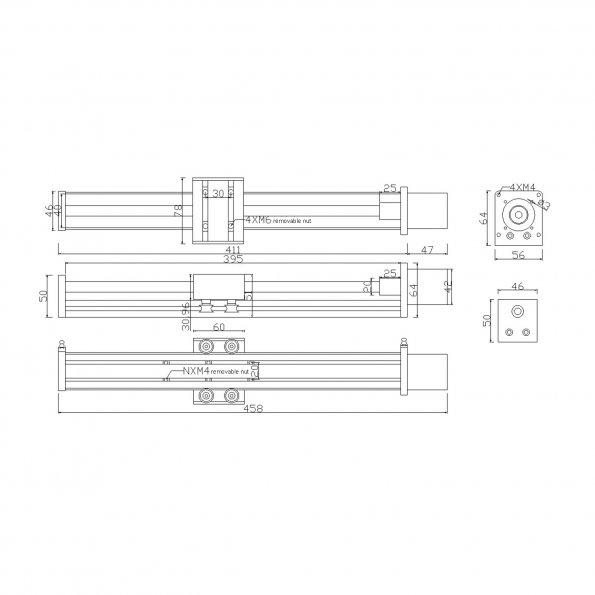 CNC Linearführungsschiene mit Nema17 Schrittmotor für Sainsmart CNC Fräse