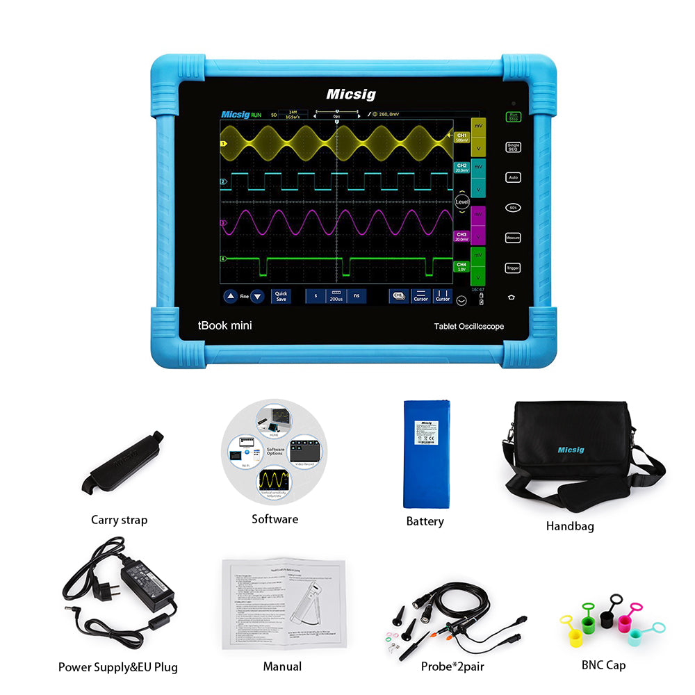 [discontinued] Micsig 8 Zoll 4 Kanäle TFT LCD Touchscreen Oszilloskop