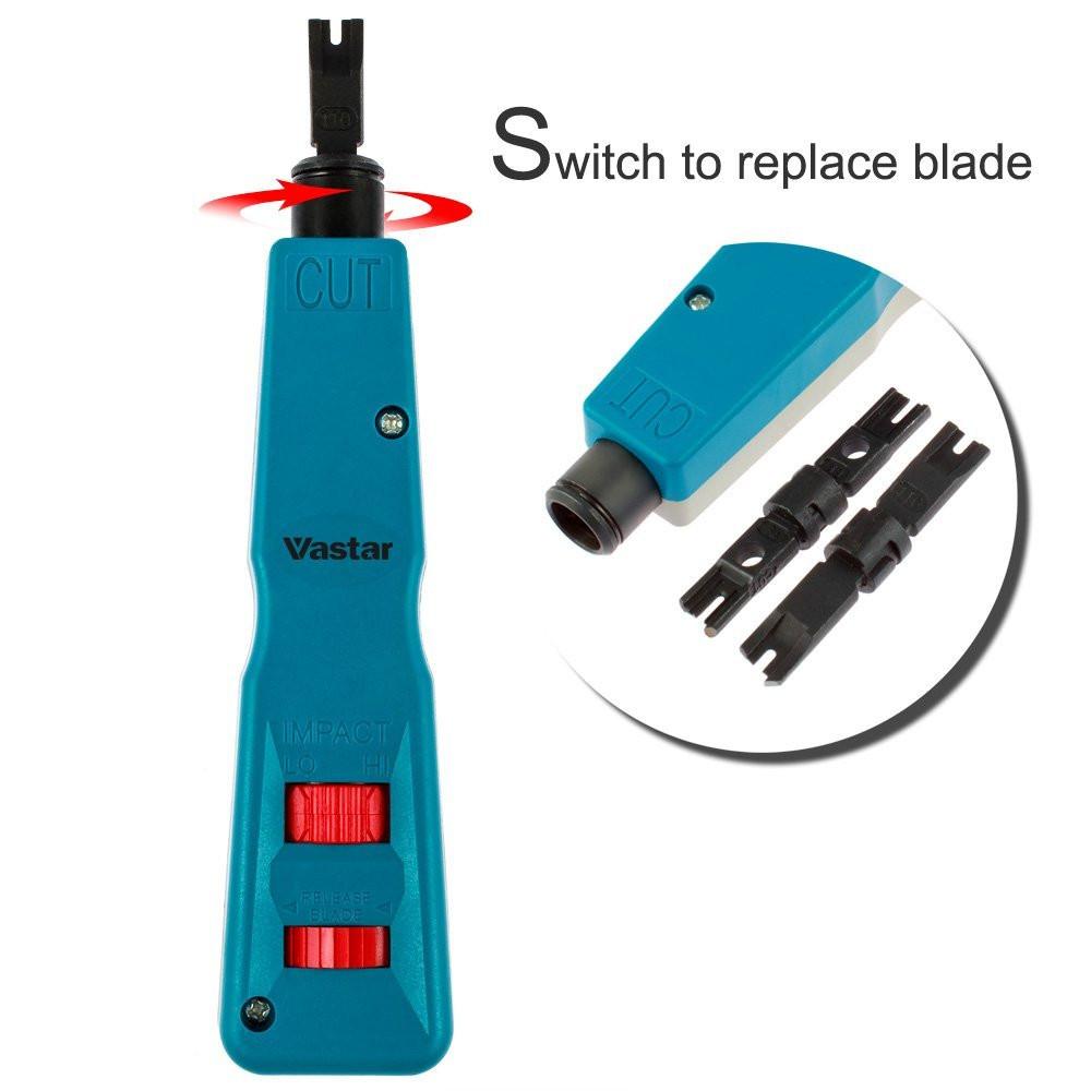 [discontinued] Vastar Network Wire Punch Down Impact Tool with Two Blades - 110 and BK and Network