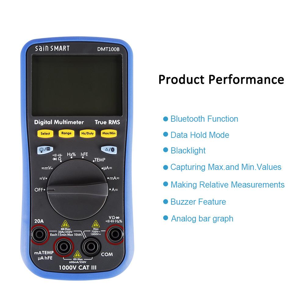 [discontinued] Bluetooth Digital Multimeter and Temperature Meter, DMT100B