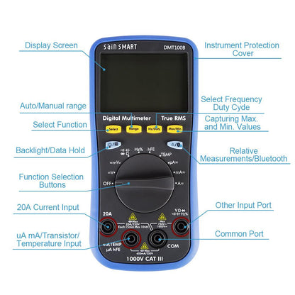 [discontinued] Bluetooth Digital Multimeter and Temperature Meter, DMT100B