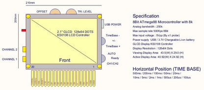 [discontinued] New AVR DSO Pocket-Sized Digital Oscilloscope DSO150,2-Channel,250Ksps,ATmega88