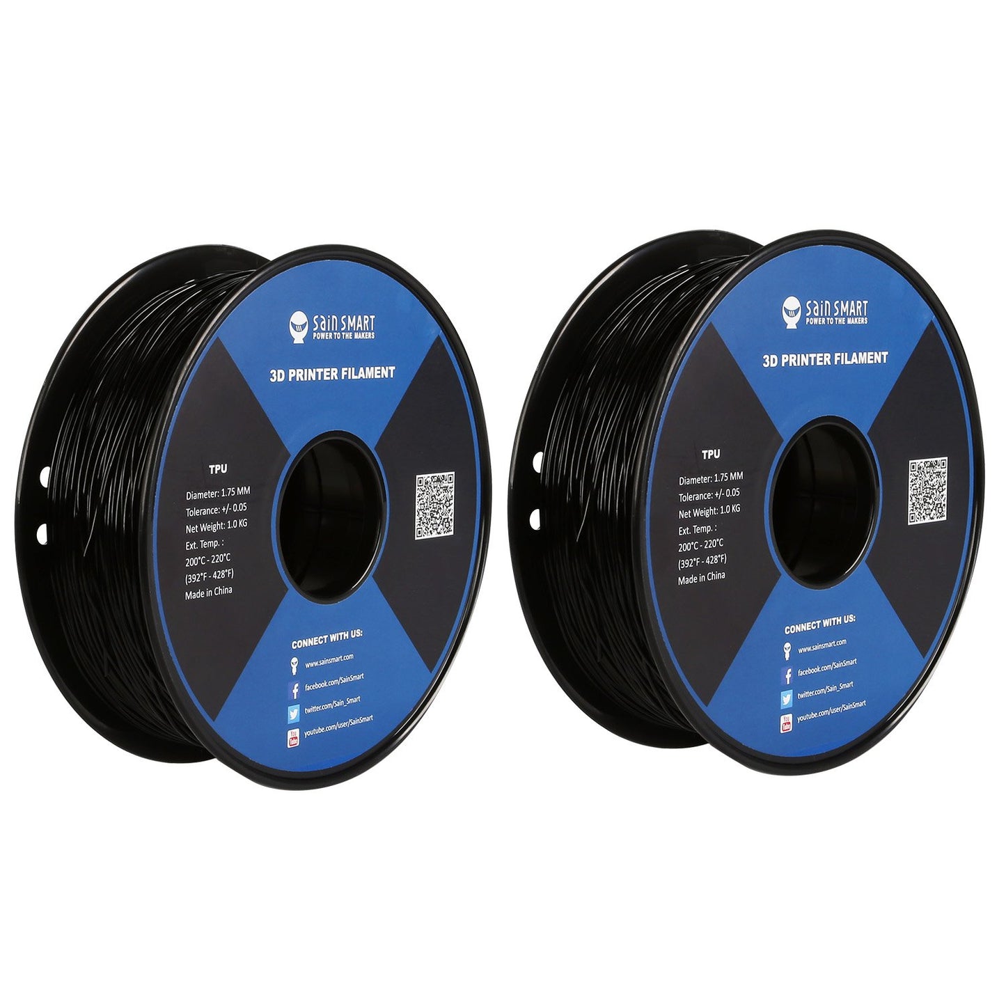 [discontinued] All Colors, Value Pack, TPU Flexible Filament 1.75mm 2kg/4.4lb