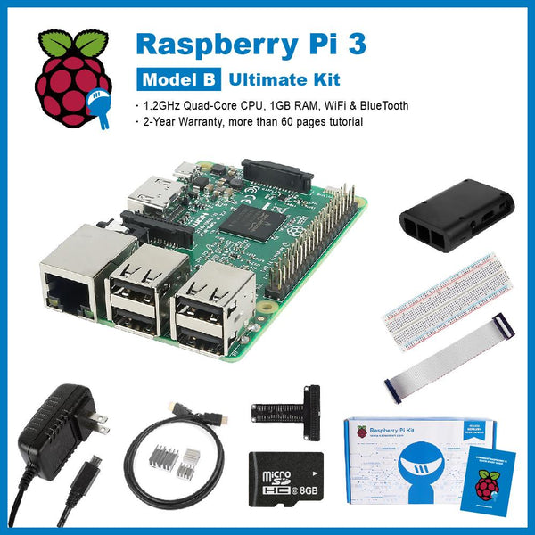 [discontinued] Raspberry Pi 3 Ultimate Kit, Black ABS Case