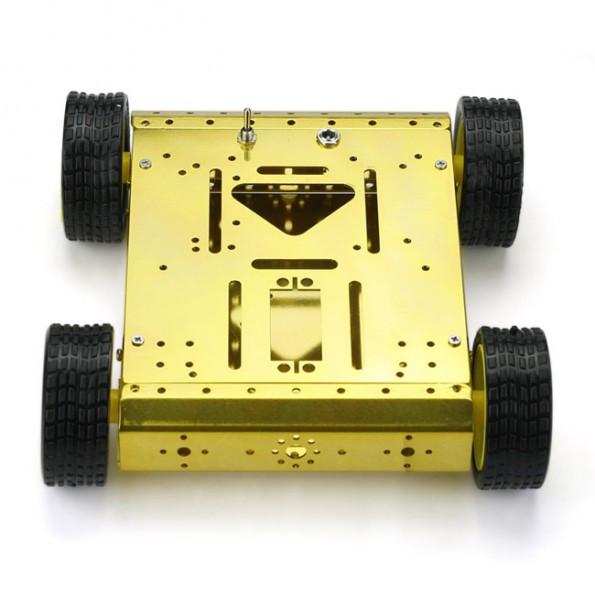 [discontinued] 4WD Robot Car Chasis, Yellow