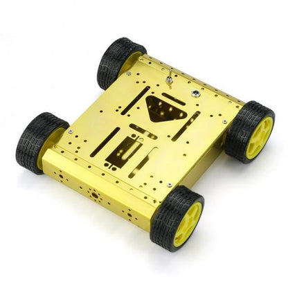 [discontinued] 4WD Robot Car Chasis, Yellow