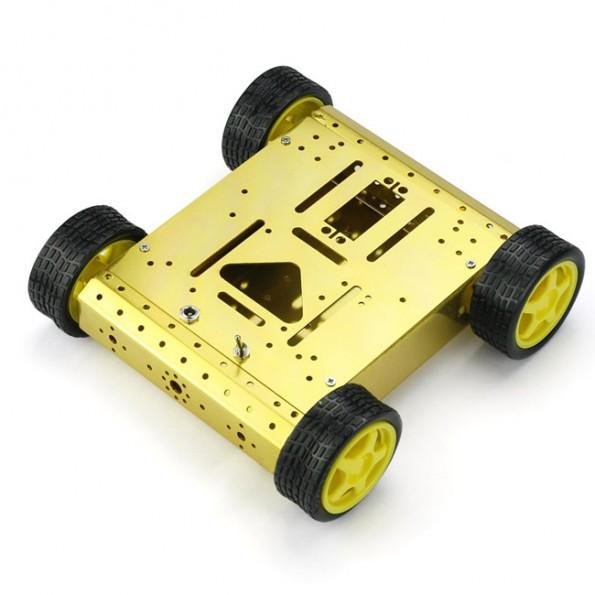 [discontinued] 4WD Robot Car Chasis, Yellow