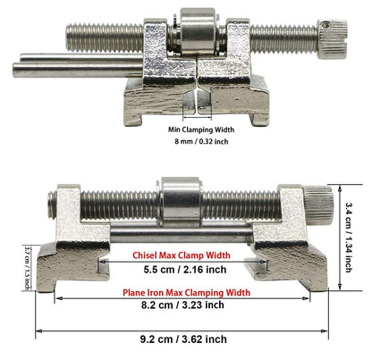 [discontinued] Stainless Steel Side Clamping Fixed Angle Honing Guide