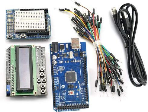 [discontinued] Anduino MEGA 2560 + LCD Keypad Shield + Prototype Shield + Breadboard + Jumper Wire