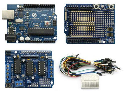 [discontinued] Arduino UNO + Prototype Shield+ L293D Motor Drive Shield