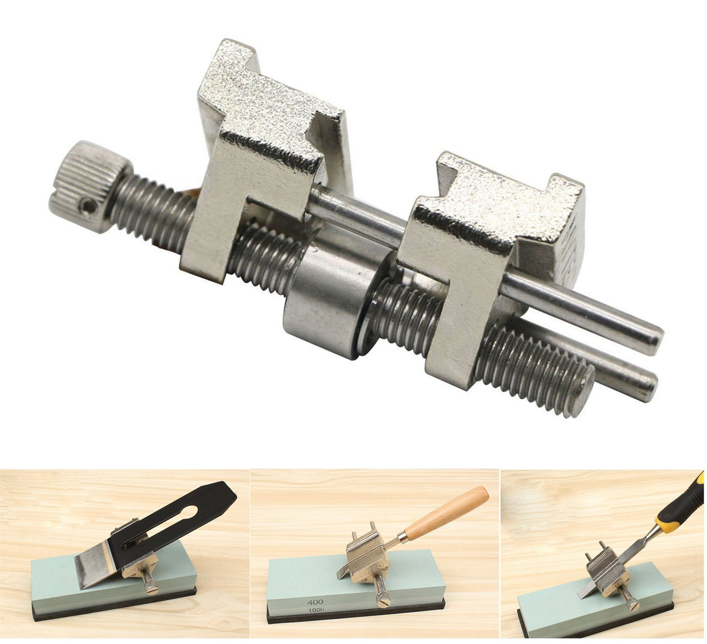 [discontinued] Stainless Steel Side Clamping Fixed Angle Honing Guide