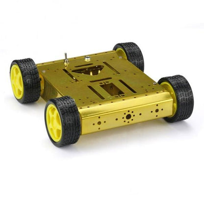 [discontinued] 4WD Robot Car Chasis, Yellow