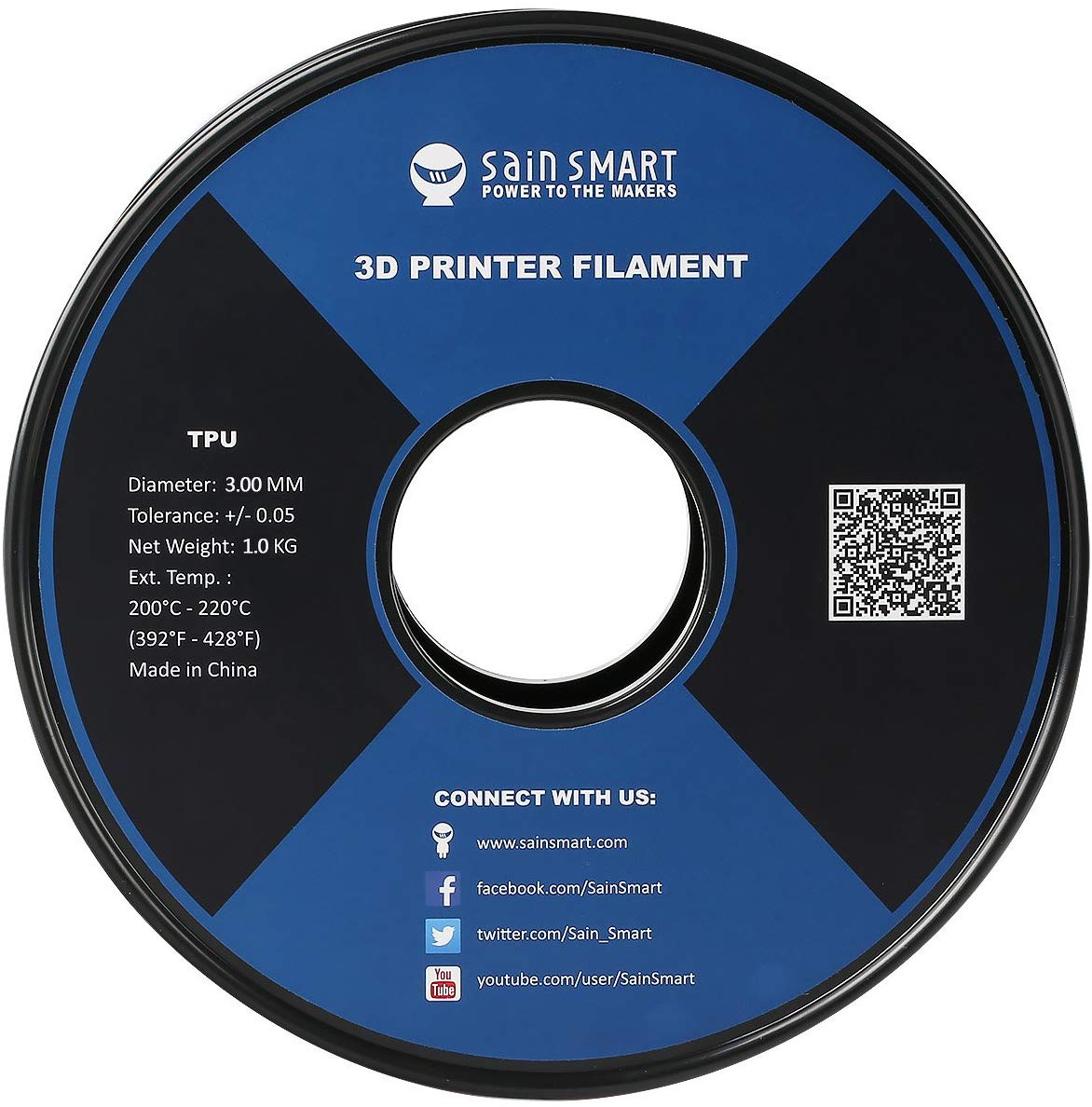 [discontinued] SainSmart TPU 3D Drucker Filament, 1.75 mm, 0.8 kg (Transparent)