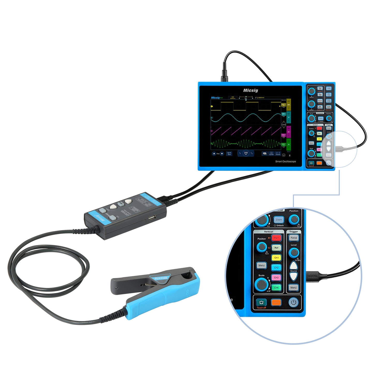 Micsig Oszilloskop-Tastkopf CP2100A AC/DC-Stromtastkopf 800KHz 10A/100A mit Standard-BNC-Schnittstelle