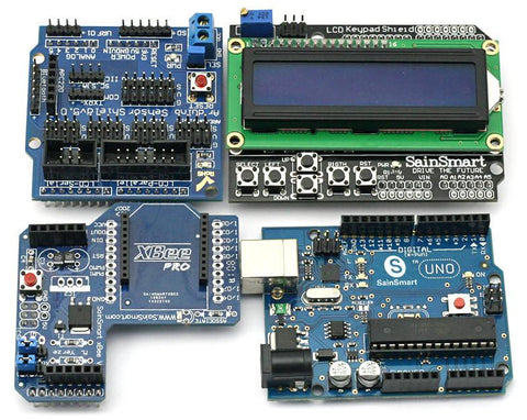 UNO + Xbee + V5 Sensor Shield +1602 LCD Starter Kit