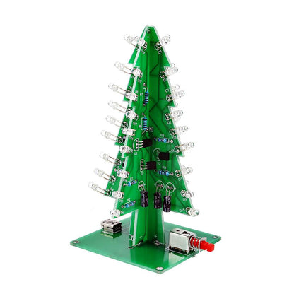 [discontinued] SainSmart Christmas Tree LED Flash Kit 3D DIY Electronic Learning Kit Colorful lights without case 7colors