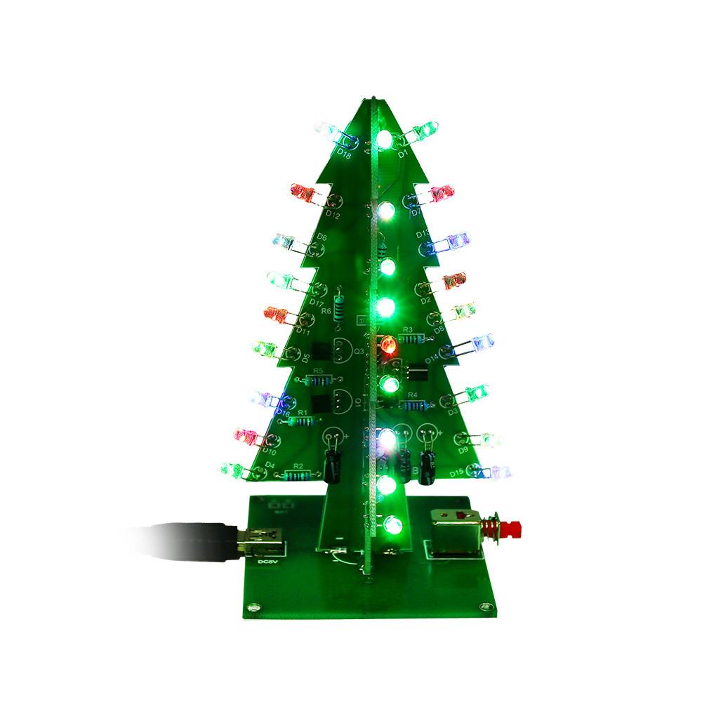 [discontinued] SainSmart Christmas Tree LED Flash Kit 3D DIY Electronic Learning Kit Colorful lights without case 7colors