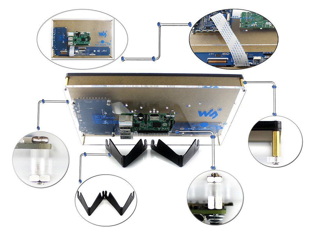 [discontinued] 10.1" Kapazitiv Touchscreen 1024x600 LCD Raspberry Pi Bildschirm