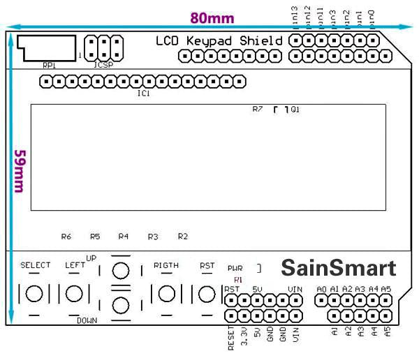 LCD Keypad Shield For Arduino Duemilanove Uno Mega 2560 Mega 1280